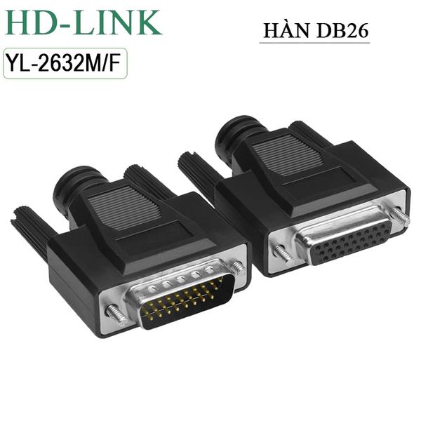 Đầu hàn COM DB26 HD-Link YL-2632M/F vỏ ốp nhựa dẻo