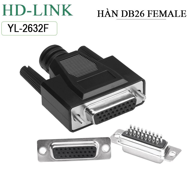 Đầu hàn COM DB26 HD-Link YL-2632M/F vỏ ốp nhựa dẻo - Phụ Kiện Điện Tử Việt Nam