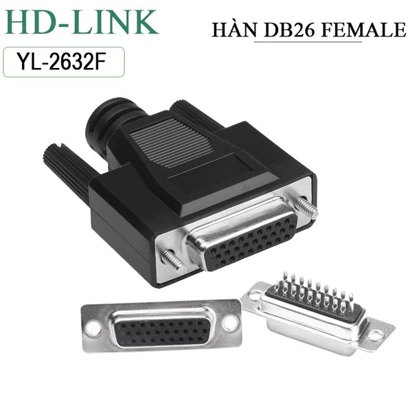 Đầu hàn COM DB26 HD-Link YL-2632M/F vỏ ốp nhựa dẻo