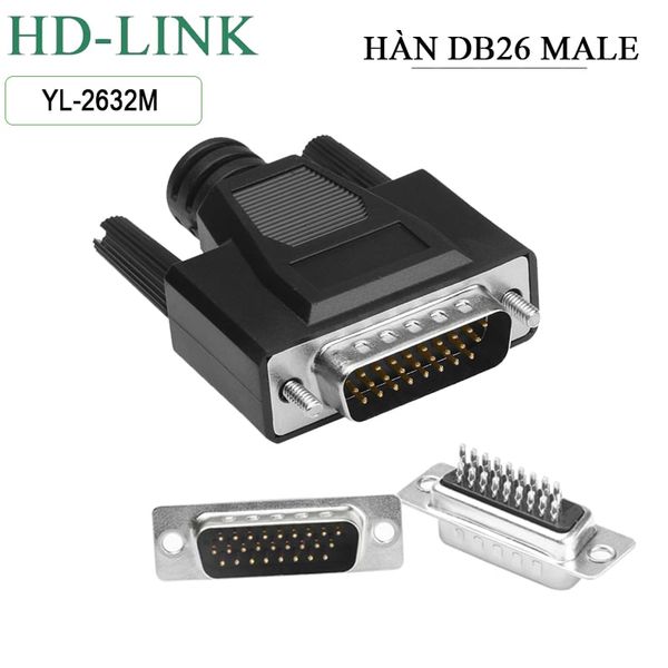 Đầu hàn COM DB26 HD-Link YL-2632M/F vỏ ốp nhựa dẻo