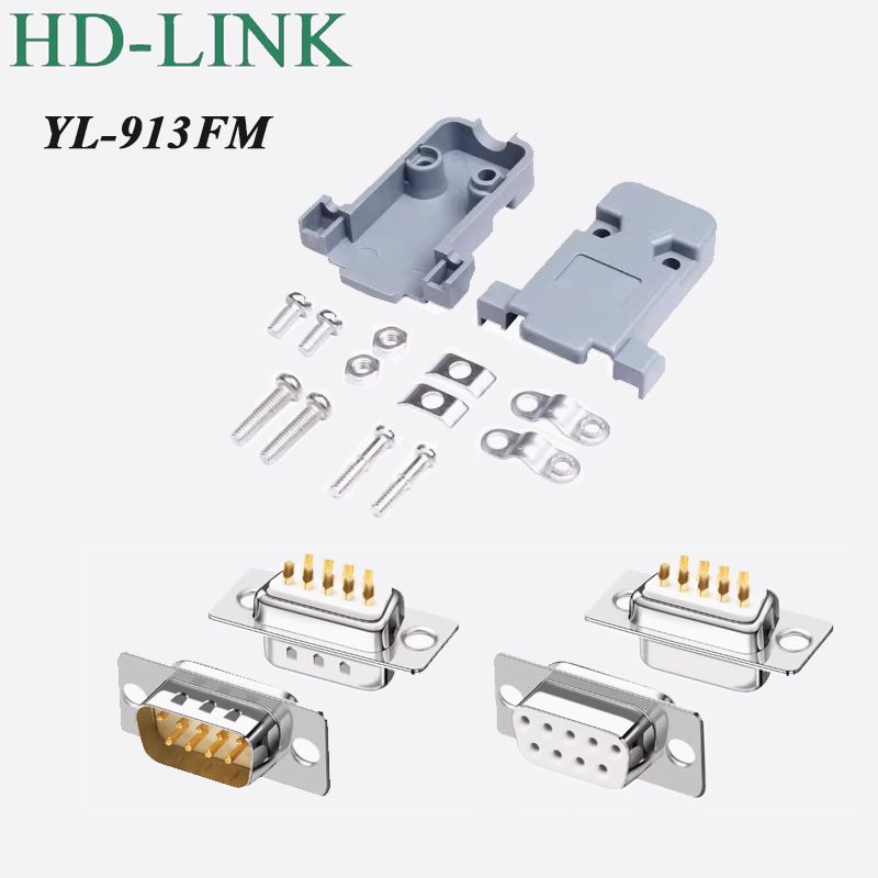 Đầu hàn COM DB9 RS232 chân đồng vỏ ốp nhựa cứng HD-LINK YL-913F/M - Phụ Kiện Điện Tử Việt Nam Đầu hàn COM DB9 RS232 chân đồng vỏ ốp nhựa cứng HD-LINK YL-913F/M - Phụ Kiện Điện Tử Việt Nam