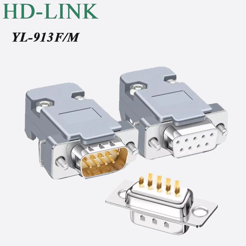 Đầu hàn COM DB9 RS232 chân đồng vỏ ốp nhựa cứng HD-LINK YL-913F/M - Phụ Kiện Điện Tử Việt Nam Đầu hàn COM DB9 RS232 chân đồng vỏ ốp nhựa cứng HD-LINK YL-913F/M
