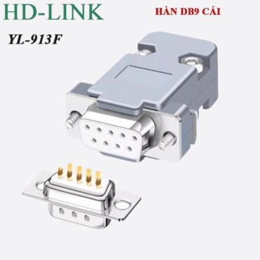 Đầu hàn DB9 Cái + vỏ ốp nhựa cứng - YL-913F