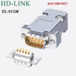 Đầu hàn COM DB9 RS232 chân đồng vỏ ốp nhựa cứng HD-LINK YL-913F/M - YL-913M - Đực