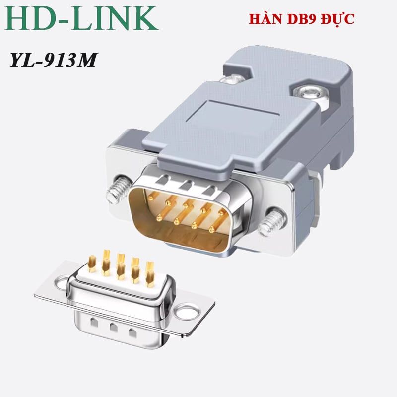 Đầu hàn COM DB9 RS232 chân đồng vỏ ốp nhựa cứng HD-LINK YL-913F/M - Phụ Kiện Điện Tử Việt Nam Đầu hàn COM DB9 RS232 chân đồng vỏ ốp nhựa cứng HD-LINK YL-913F/M - Phụ Kiện Điện Tử Việt Nam