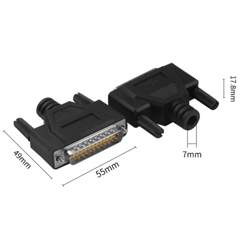 Đầu hàn nối COM DB25 chân đồng vỏ ốp nhựa dẻo PVC HD-Link YL-2533 - Phụ Kiện Điện Tử Việt Nam