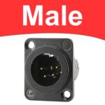 Đầu hàn cổng XLR 4PIN Male - Female gắn trên tường bảng điều khiển Coraon Z-NC4MD-LX-B / Z-NC4FD-LX-B - Đầu đực Z-NC4MD-LX-B