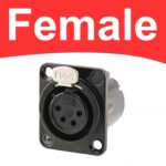 Đầu hàn cổng XLR 4PIN Male - Female gắn trên tường bảng điều khiển Coraon Z-NC4MD-LX-B / Z-NC4FD-LX-B - Đầu cái Z-NC4FD-LX-B