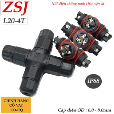 Đầu chia điện chống nước 1 ra 3 IP68 chính hãng ZSJ L20-4T 2,3,4 pin - Phụ Kiện Điện Tử Việt Nam