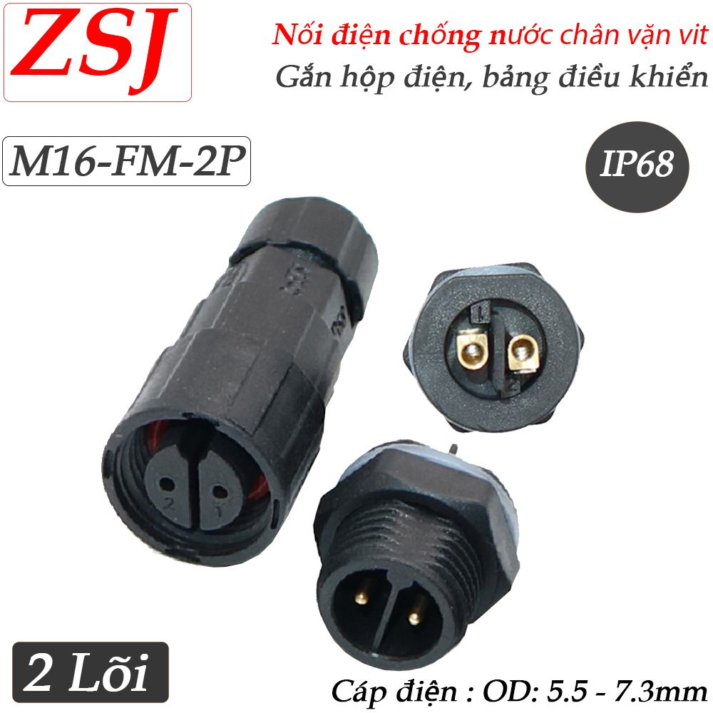 Đầu nối dây điện chống nước lắp bảng điều khiển chuẩn IP68 chính hãng ZSJ M16-FP - Phụ Kiện Điện Tử Việt Nam