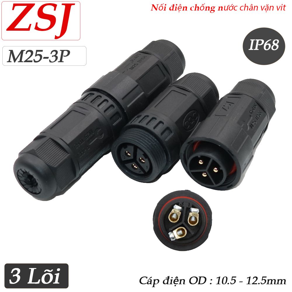 Đầu nối dây điện chống nước IP68 chính hãng ZSJ M25 - Phụ Kiện Điện Tử Việt Nam