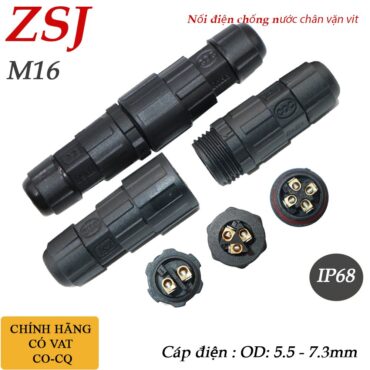 Đầu nối dây điện chống nước 2 3 4 lõi chuẩn IP68 chính hãng ZSJ M16 - Phụ Kiện Điện Tử Việt Nam