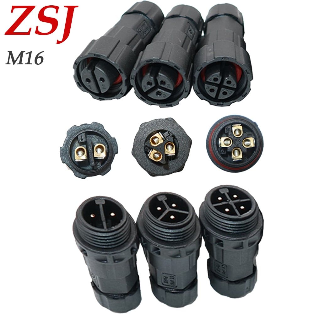 Đầu nối dây điện chống nước 2,3,4 lõi M16 chính hãng ZSJ