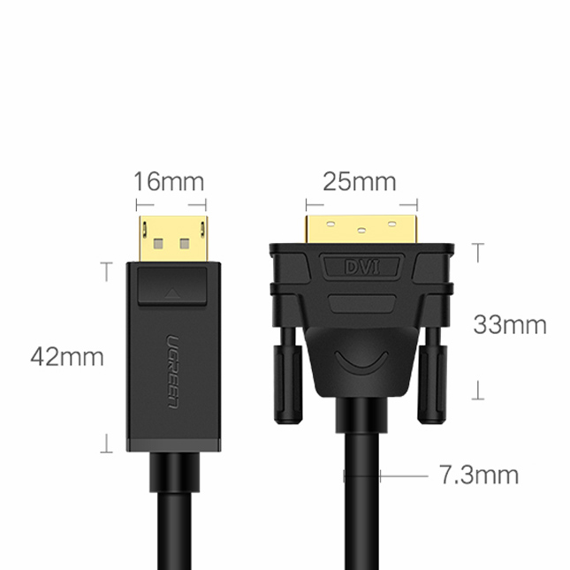 Dây cáp Displayport to DVI 24+1 full HD 1080P UGREEN 1M 1.5M 2M 3M 5M 8M - Phụ Kiện Điện Tử Việt Nam cap chuyen display port sang dvi ugreen