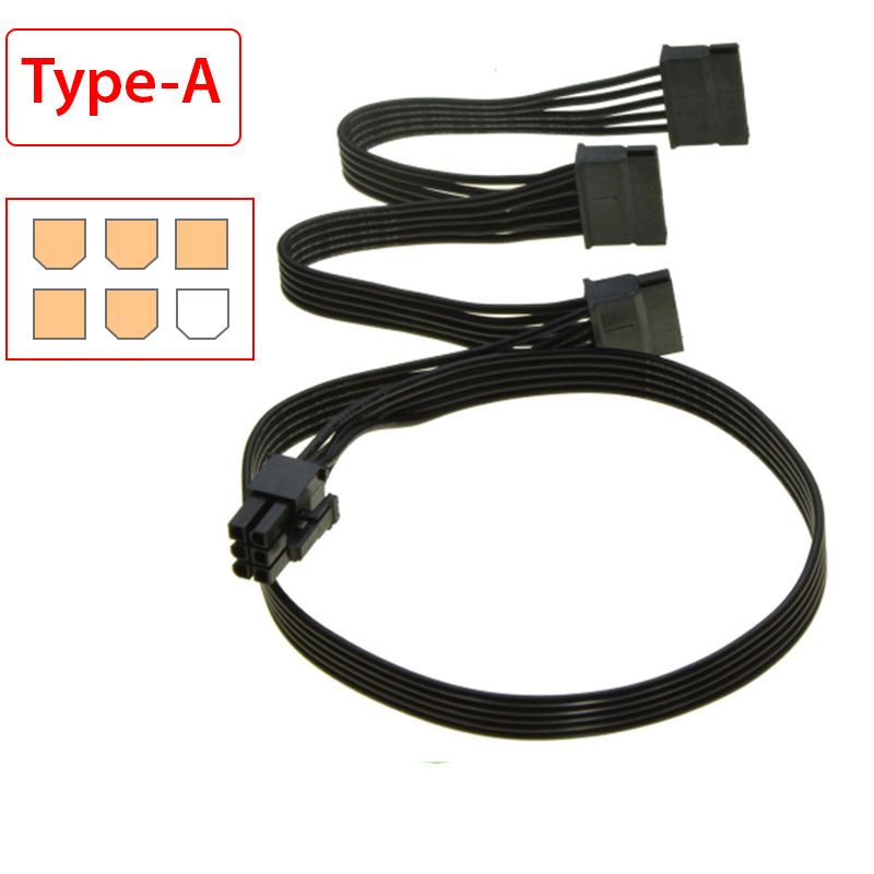 Cáp chuyển đổi nguồn 6pin sang 3 SATA type-A - Phụ Kiện Điện Tử Việt Nam