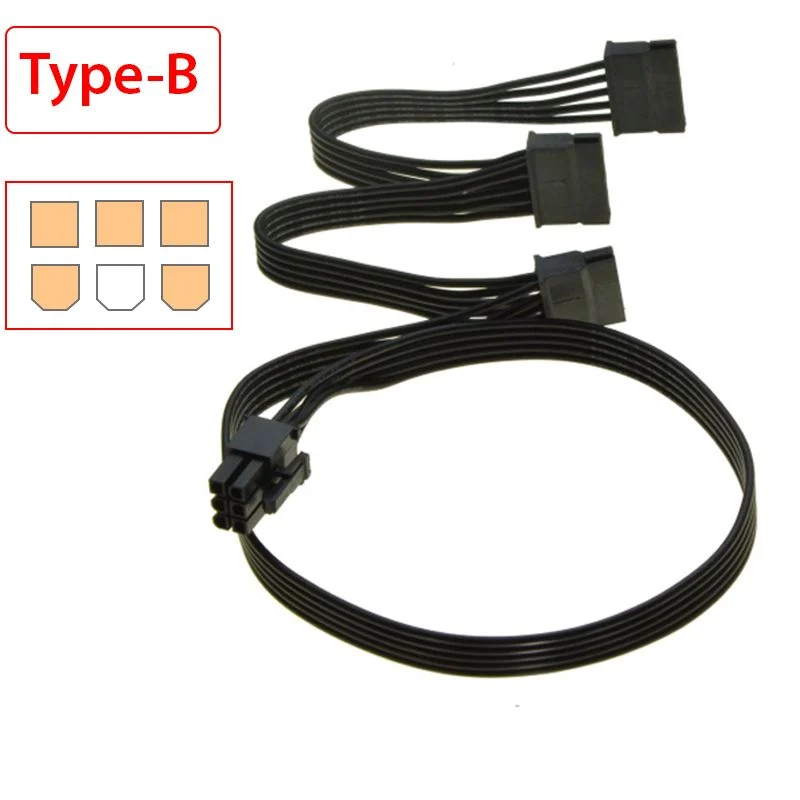 Cáp chuyển đổi nguồn 6pin sang 3 SATA type-A - Phụ Kiện Điện Tử Việt Nam