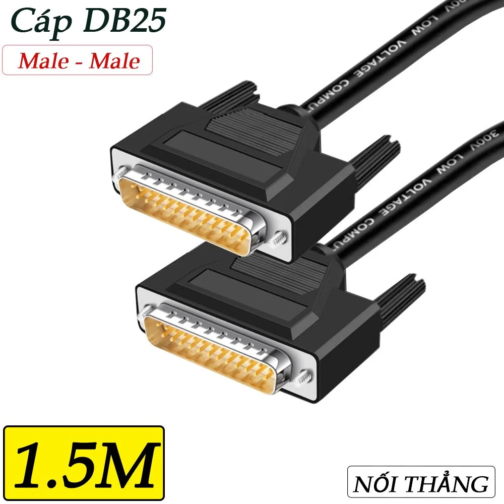 Cáp COM DB25 | Cáp RS232 25 chân đực sang đực 1.5M | 3M | 5M | 10m | 15m | 20m | 25m | 30m | 40m - Phụ Kiện Điện Tử Việt Nam