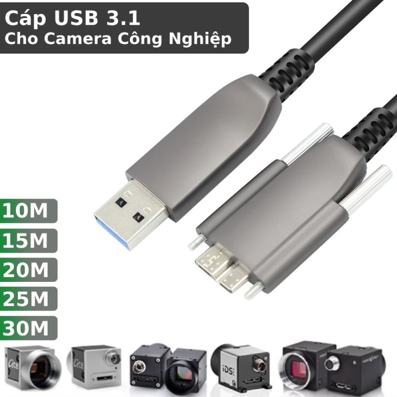 Dây cáp Micro USB 3.1 Sợi quang dùng cho Camera công nghiệp dài 8m, 10M, 15m, 20m, 25m, 30m - Phụ Kiện Điện Tử Việt Nam Dây cáp Micro USB 3.1 Sợi quang dùng cho Camera công nghiệp dài 8m, 10M, 15m, 20m, 25m, 30m