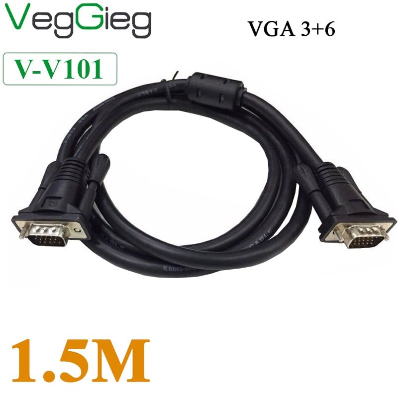 Dây cáp VGA dùng cho màn hình máy chiếu chính hãng VEGGIEG chuẩn 3+6 dài 1.5M, 3M, 5M - Phụ Kiện Điện Tử Việt Nam Dây cáp VGA dùng cho màn hình máy chiếu chính hãng VEGGIEG chuẩn 3+6 dài 1.5M, 3M, 5M - Phụ Kiện Điện Tử Việt Nam