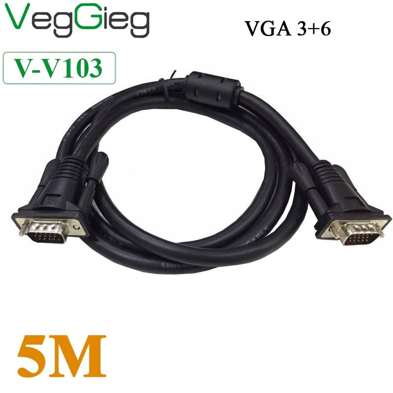 Dây cáp VGA dùng cho màn hình máy chiếu chính hãng VEGGIEG chuẩn 3+6 dài 1.5M, 3M, 5M - Phụ Kiện Điện Tử Việt Nam Dây cáp VGA dùng cho màn hình máy chiếu chính hãng VEGGIEG chuẩn 3+6 dài 1.5M, 3M, 5M - Phụ Kiện Điện Tử Việt Nam