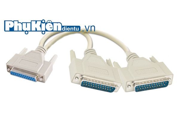 Cáp chia DB25 RS232 25 pin 1 đầu cái ra 2 đầu đực 0.3 mét - Phụ Kiện Điện Tử Việt Nam Cáp chia DB25 RS232 25 pin 1 đầu cái ra 2 đầu đực 0.3 mét - Phụ Kiện Điện Tử Việt Nam