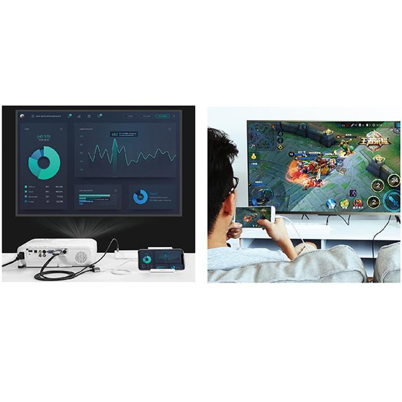 cap chuyen usb, micro usb, usb type-c ligntning ra hdmi ugreen 1,5 met 50291