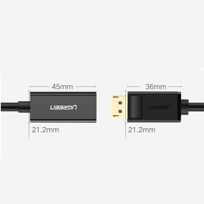 Display port to HDMI adapter UGREEN 40362 - Hỗ trợ full HD 1920*1080P - Phụ Kiện Điện Tử Việt Nam displayport to hdmi adapter 20cm ugreen 30462