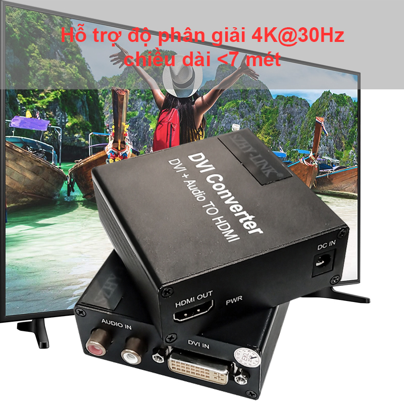 Bộ thiết bị chuyển đổi DVI Audio sang HDMI converter - Phụ Kiện Điện Tử Việt Nam DVI AUDIO SANG HDMI