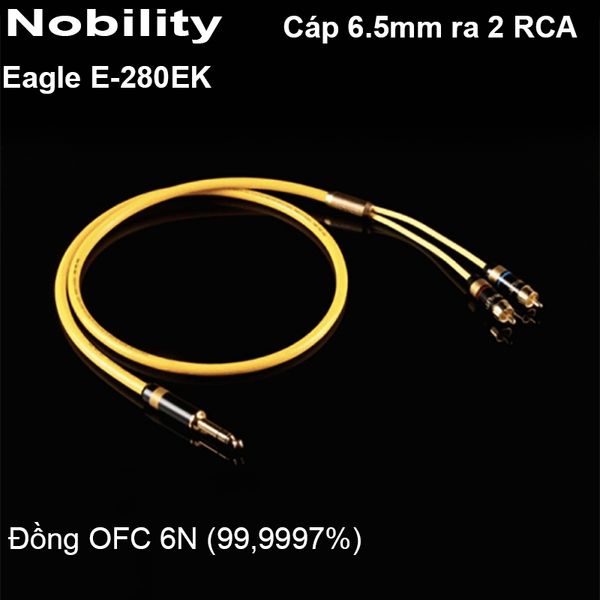 Cáp Audio 6.5mm stereo to 2 RCA Nobility Eagle E-280EK OCC 6N 1 mét - Phụ Kiện Điện Tử Việt Nam Cáp Audio 6.5mm stereo to 2 RCA Nobility Eagle E-280EK OCC 6N 1 mét - Phụ Kiện Điện Tử Việt Nam