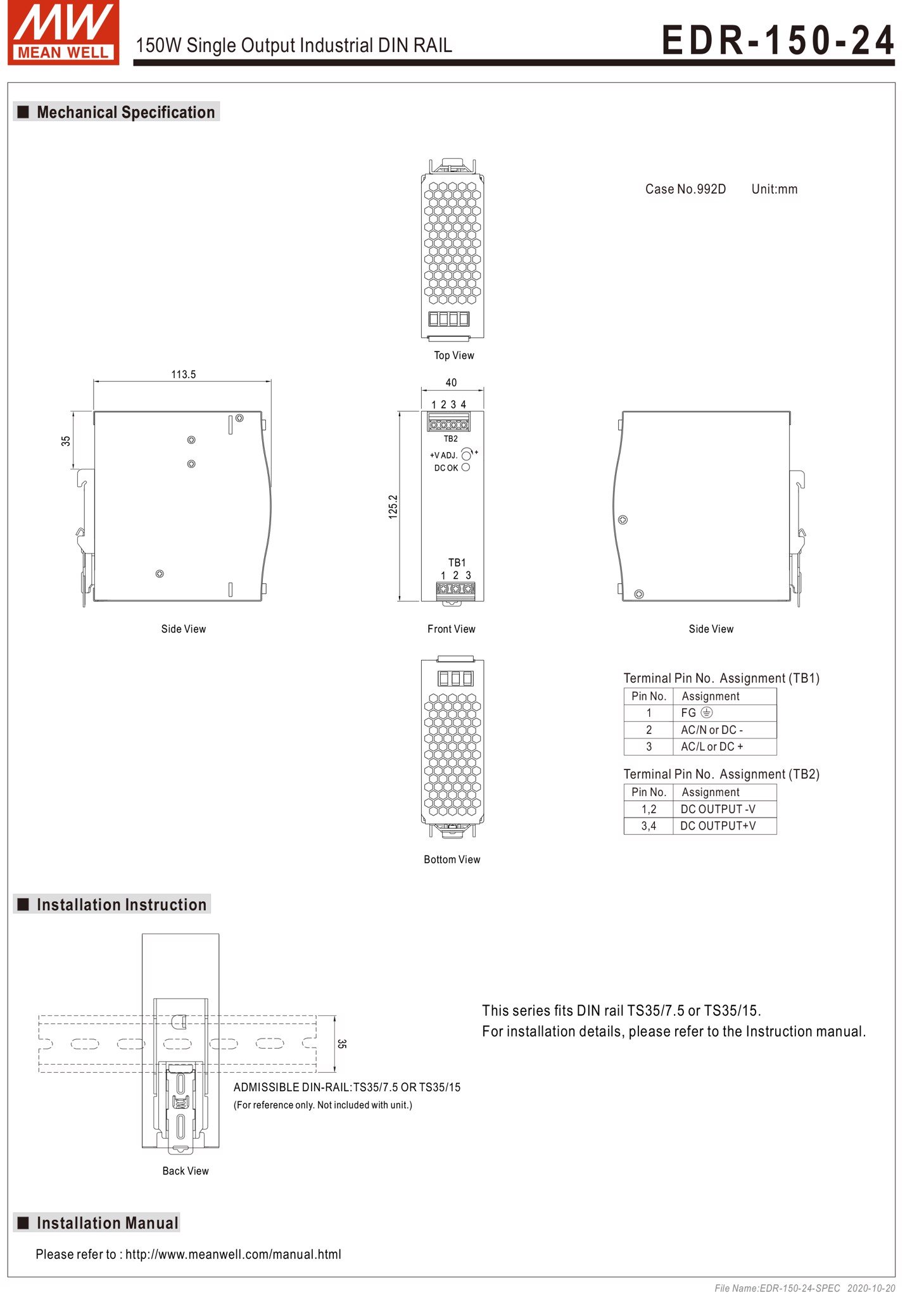 Nguồn DIN RAIL nguồn công nghiệp 24V-6.5A 150W Meanwell EDR-150-24 - Phụ Kiện Điện Tử Việt Nam Nguồn DIN RAIL nguồn công nghiệp 24V-6.5A 150W Meanwell EDR-150-24 - Phụ Kiện Điện Tử Việt Nam