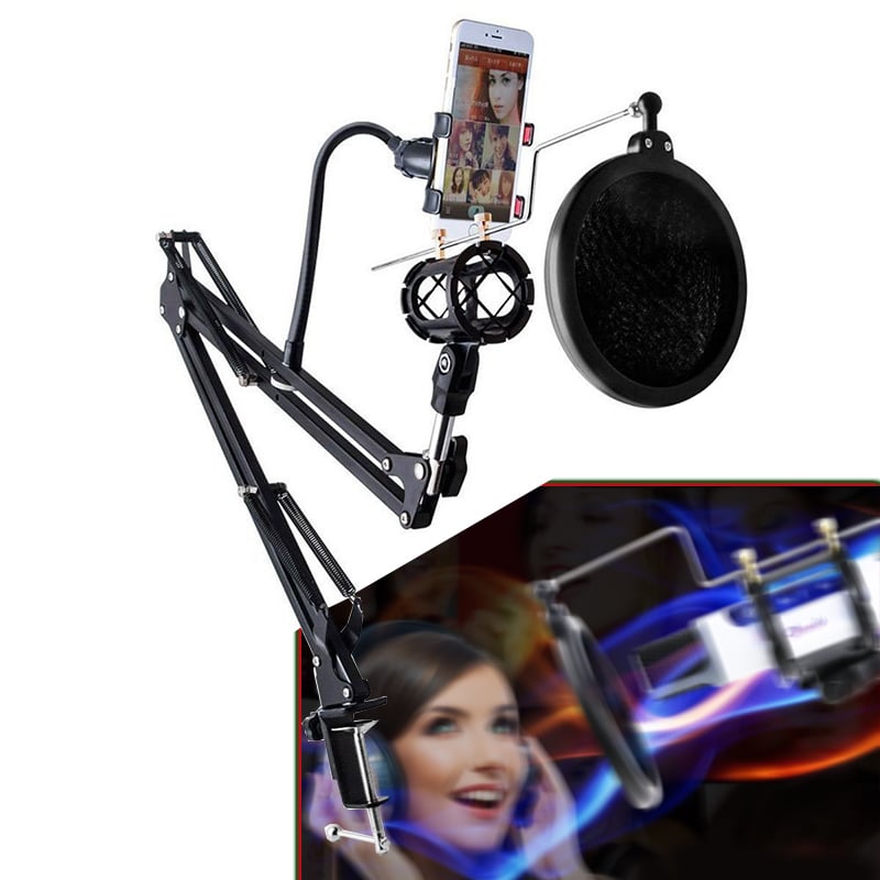 Giá kẹp điện thoại cho MIC K198 - Phụ Kiện Điện Tử Việt Nam gia do, kep micrphone smartphone, may tinh bang