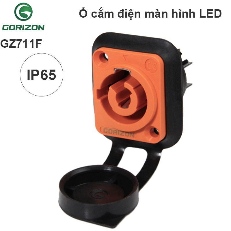Ổ cắm điện 3 chân AC cho màn hình LED ngoài trời IP65 Gorizon GZ711F - Phụ Kiện Điện Tử Việt Nam o cam dien ngoai troi gorizon gz711f