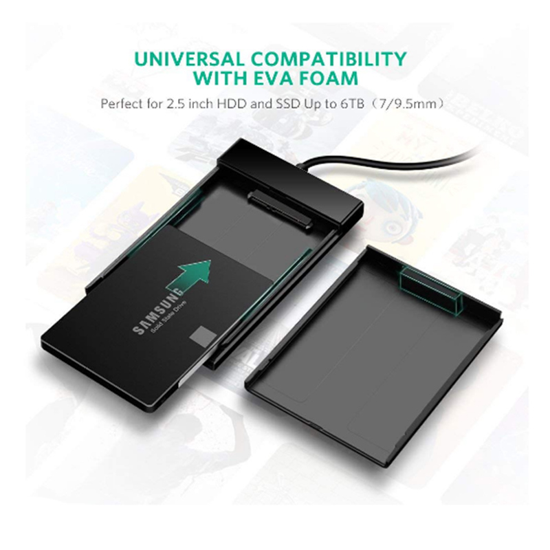 HDD box SATA 2.5 inches USB 3.0 UGREEN 30847 cáp USB 3.0 liền - Phụ Kiện Điện Tử Việt Nam hdd box 2.5 inches SATA USB 3.0 UGREEN 30847
