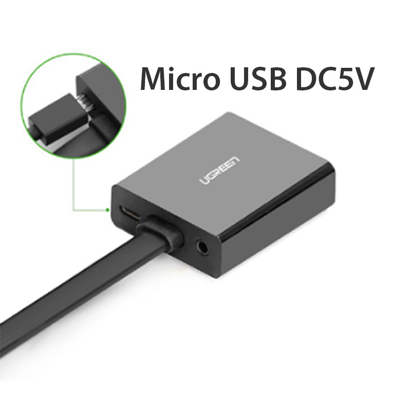 HDMI ra VGA Audio UGREEN 40248 hỗ trợ nguồn - Phụ Kiện Điện Tử Việt Nam hdmi ra vga ugreen 40248