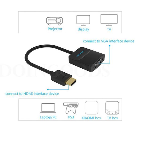 HDMI ra VGA 20Cm Vention VENTION ACFBB 1080P - Phụ Kiện Điện Tử Việt Nam HDMI ra VGA 20Cm Vention VENTION ACFBB 1080P - Phụ Kiện Điện Tử Việt Nam