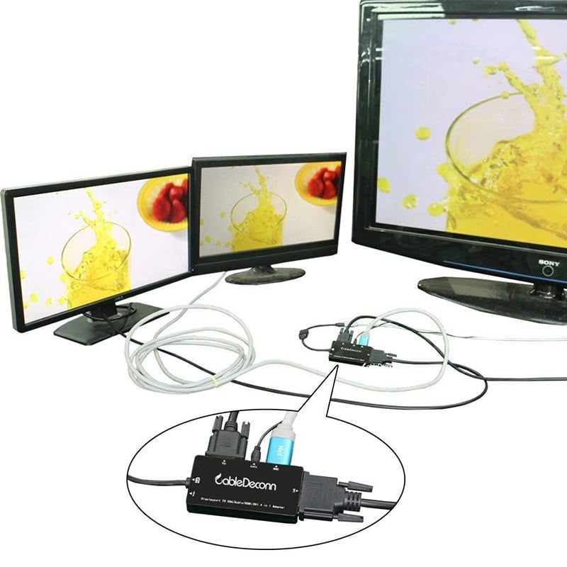 HDMI ra HDMI DVI VGA audio 3.5mm converter 25Cm CableDeconn - Phụ Kiện Điện Tử Việt Nam