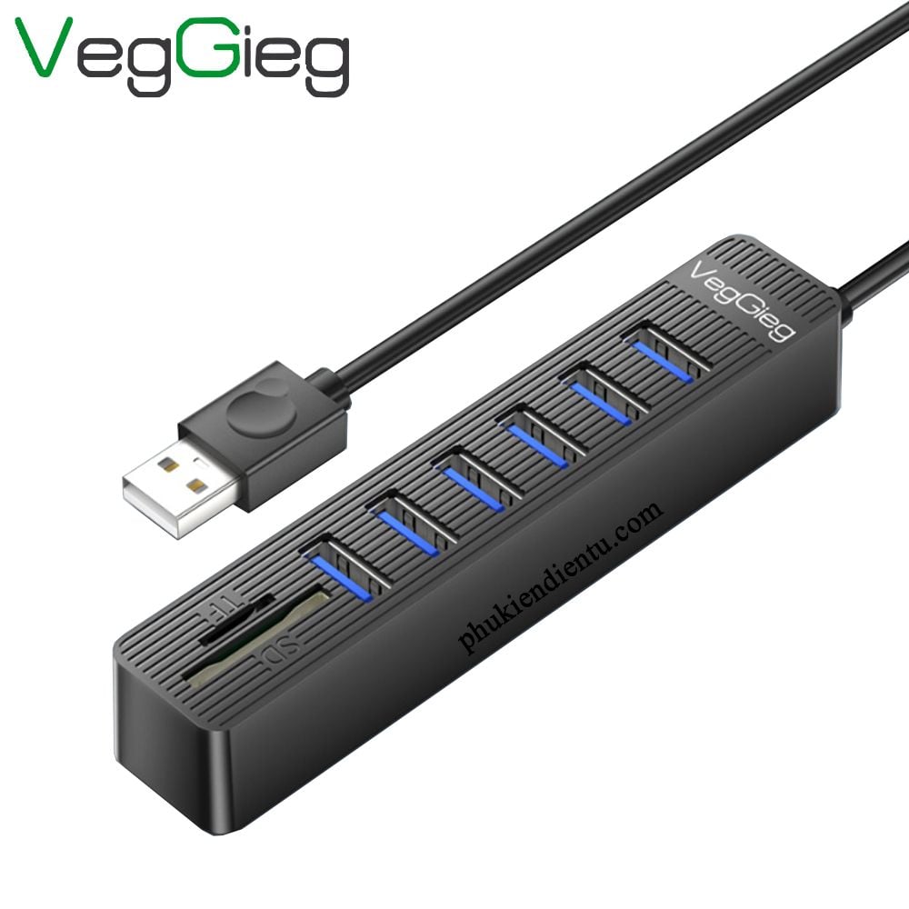 Bộ Chia USB 2.0 ra 6 Cổng USB và Đọc Thẻ Nhớ SD/TF Chính Hãng Veggieg V-C306 - Hub USB 8 trong 1 - Phụ Kiện Điện Tử Việt Nam Bộ Chia USB 2.0 ra 6 Cổng USB và Đọc Thẻ Nhớ SD/TF Chính Hãng Veggieg V-C306 - Hub USB 8 trong 1 - Phụ Kiện Điện Tử Việt Nam
