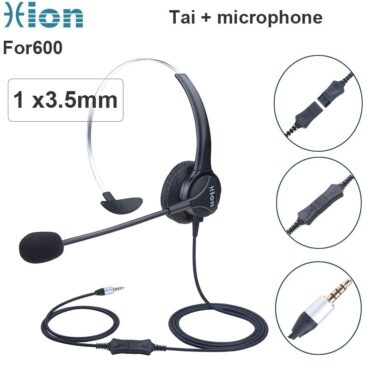 Tai nghe tổng đài Hion For600 cho tổng đài viên,CSKH Call Center, telesale chân RJ9 cho điện thoại để bàn - Phụ Kiện Điện Tử Việt Nam Tai nghe micro tổng đài viên cho Smartphone Laptop PC Table- cắm cổng 3.5mm