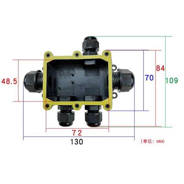 Hộp nối điện ngoài trời chia 2 3 lõi chống nước IP68 dùng cho dây 5-12mm ZX M686-3 G713 - Phụ Kiện Điện Tử Việt Nam