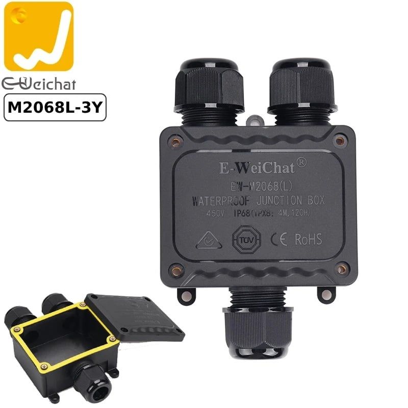 Hộp nối chia điện chống nước 3 ngả chuẩn IP68 hãng E-Weichat EW-M2068L-Y