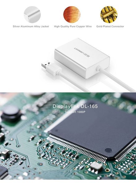 USB 2.0 to VGA Ugreen 40244 hỗ trợ HD1080P - Phụ Kiện Điện Tử Việt Nam
