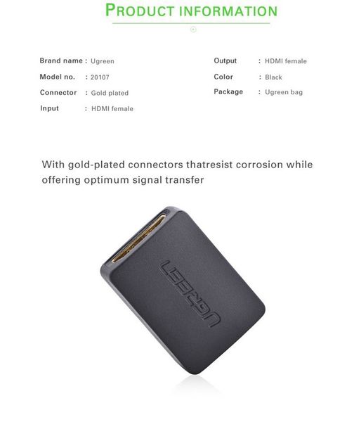 Đầu nối HDMI Ugreen 20107 Cáp HDMI đầu nối phụ kiện điện tử - Phụ Kiện Điện Tử Việt Nam