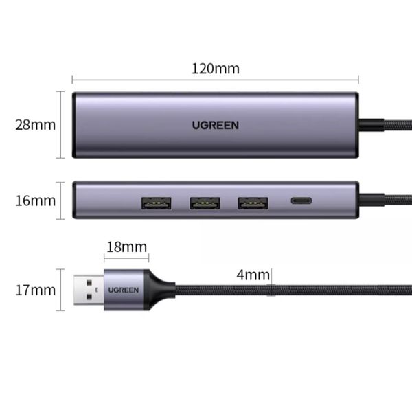 Bộ chia USB 3.0 ra 3 cổng USB 3.0 + Lan 1G + Type-c Ugreen 60554 CM475 - Phụ Kiện Điện Tử Việt Nam