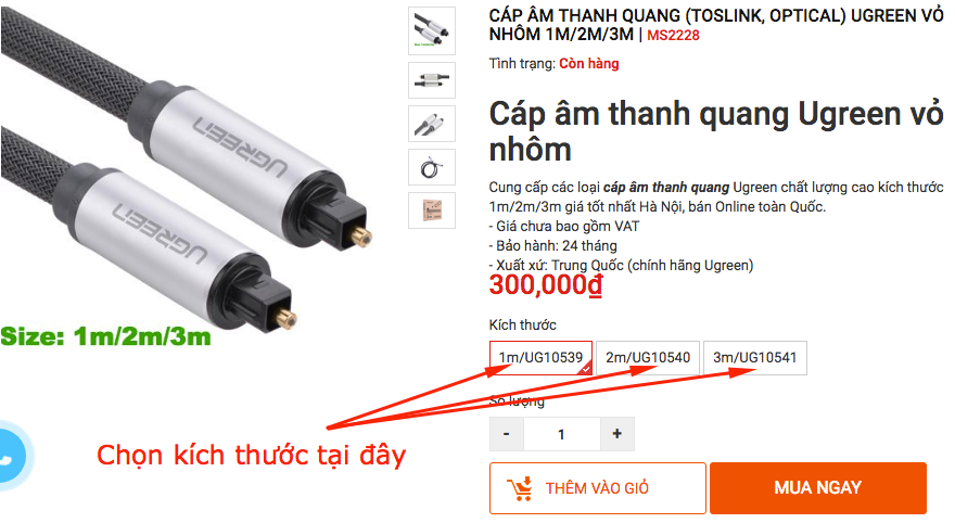 Cáp âm thanh quang Toslink Optical Ugreen vỏ nhôm 1M 1.5M 2M 3M - Phụ Kiện Điện Tử Việt Nam Mua cáp âm thanh quang tại Hà Nội