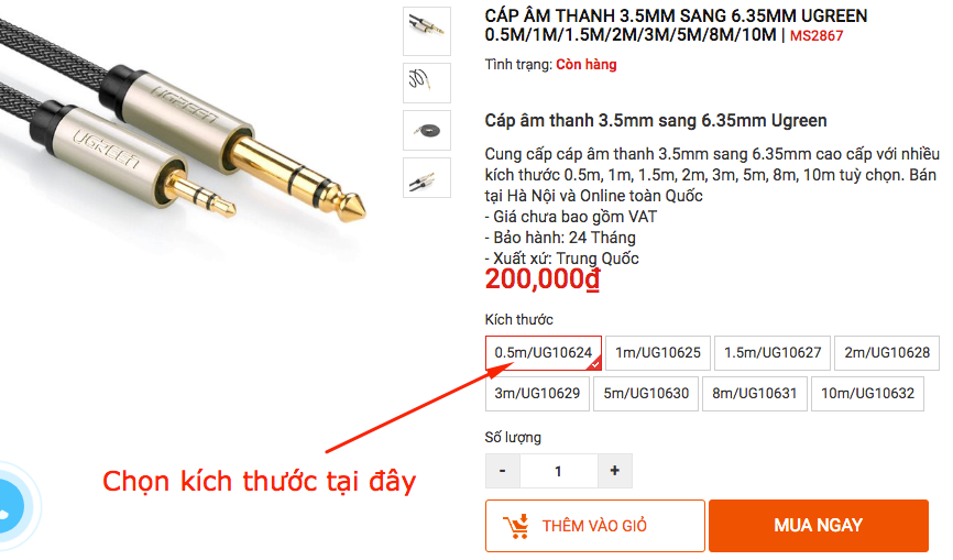 Cáp âm thanh audio 3.5mm sang 6.5mm Ugreen 0.5M 1M 1.5M 2M 3M 5M 8M 10M - Phụ Kiện Điện Tử Việt Nam Hướng dẫn mua cáp âm thanh 3.5mm sang 6.35mm