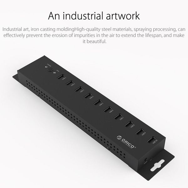 Bộ chia USB 2.0 công nghiệp 20 cổng vỏ kim loại cấp nguồn ngoài Orico IH20P - Phụ Kiện Điện Tử Việt Nam bo chia usb 2.0 cong nghiep 10 cong orico