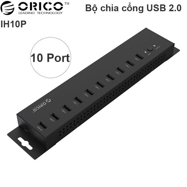 Bộ chia USB 2.0 công nghiệp 20 cổng vỏ kim loại cấp nguồn ngoài Orico IH20P - Phụ Kiện Điện Tử Việt Nam bo chia usb 2.0 cong nghiep 10 cong orico