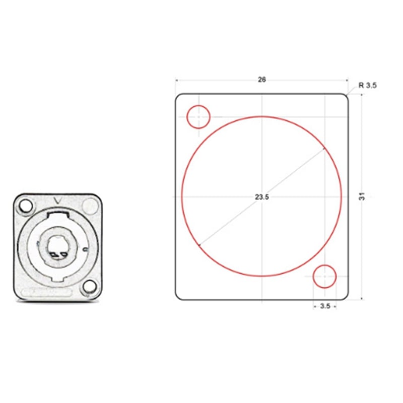 Đầu hàn cổng cắm loa 4 lõi Speakon female gắn trên bảng điều khiển lắp âm tường âm sàn Coraon C-NL4MP LC4MP - Phụ Kiện Điện Tử Việt Nam