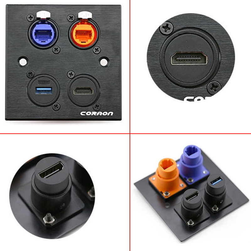 Đầu cắm HDMI cái female âm tường âm sàn Coraon LC-HDMI-B (gim thẳng) - Phụ Kiện Điện Tử Việt Nam hdmi wallplate coraon lc-hdmi-b