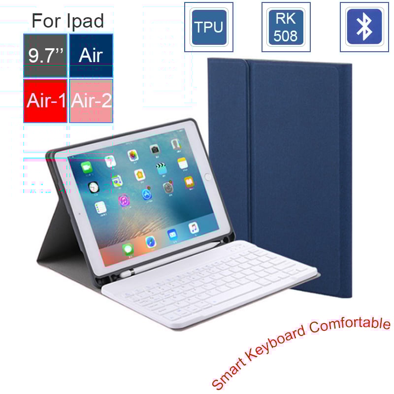 Bàn phím Bluetooth kèm bao da cover cho iPad Gen 6 Pro iPad Air 9.7 RK508 màu đỏ - Phụ Kiện Điện Tử Việt Nam ban phim bluetooth cho ipad air 1 ipad air 2 ipad new 9.7 inches 2018